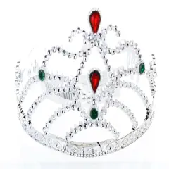 Silver Costume Tiara With Colored Stones Child