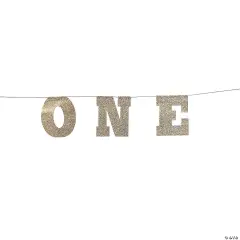 1st Birthday Gold Glitter Garland