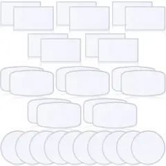 30 Pieces Sublimation Patches Fabric Iron-on Blank Patches 3 Shapes Repair Patches Sublimation Blank Hat Patch for DIY Crafts, Caps Clothes Shoes Bags Backpacks Uniforms (White Frame)