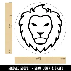 Lion Head Face Self-Inking Rubber Stamp Ink Stamper for Stamping Crafting Planners Brown