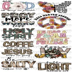 DESIGN #7- Faith DTF Gang Sheet 22"x48" (Fabric Transfers)