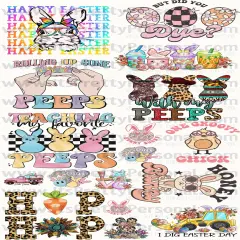 DESIGN #2- Easter DTF Gang Sheet 22"x48" (Fabric Transfers)