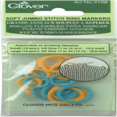 Clover Soft Stitch Jumbo Ring Markers-20/Pkg