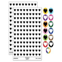 Pixel Digital Filled Heart Gaming Life 200+ 0.50" Round Stickers Purple