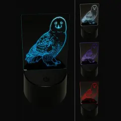 Beautiful Snowy Owl 3D Illusion LED Night Light Sign Nightstand Desk Lamp
