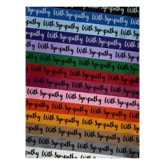 With Sympathy Cursive Script Satin Ribbon for Bows Gift Wrapping - 1" - 3 Yards Latte Ribbon