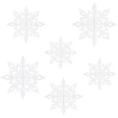 Wrapables 3D Hanging Snowflake Decorations for Christmas, Winter, New Year Parties (Set of 12) White