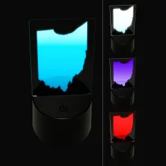 Ohio State Silhouette 3D Illusion LED Night Light Sign Nightstand Desk Lamp