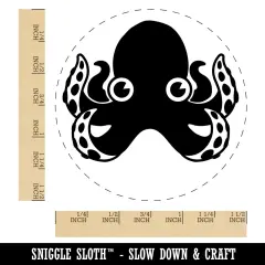 Cute Octopus Self-Inking Rubber Stamp for Stamping Crafting Planners Blue