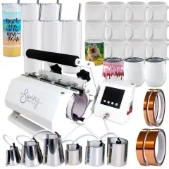 Swing Design 7-in-1 Tumbler Heat Press 20oz/30oz Bundle - White
