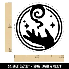 Mage Wizard Magic Spell Self-Inking Rubber Stamp for Stamping Crafting Planners Pink