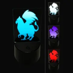 Regal Griffin Fantasy Silhouette 3D Illusion LED Night Light Sign Nightstand Desk Lamp