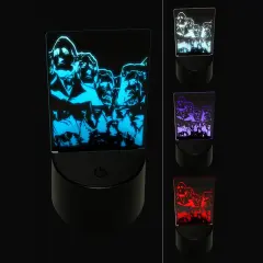 Mount Rushmore National Memorial Landmark United States Presidents 3D Illusion LED Night Light Sign Nightstand Desk Lamp