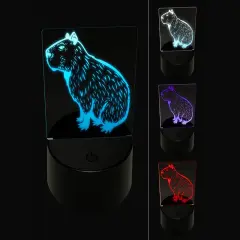 Capybara the Giant Friendly Rodent 3D Illusion LED Night Light Sign Nightstand Desk Lamp