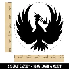 Fire Phoenix Bird Rising Self-Inking Rubber Stamp for Stamping Crafting Planners Black