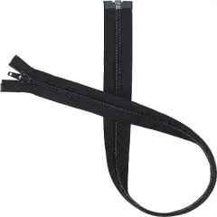 23" Zipper ~ YKK #5 Nylon Coil Separating Zippers - 580 Black (Pack of 1 Zipper)