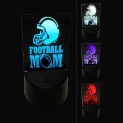 Football Mom Helmet 3D Illusion LED Night Light Sign Nightstand Desk Lamp