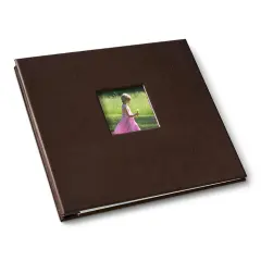 Gallery Leather Yarmouth 12 x 12 Scrapbook, Hold Keepsakes and Memories, Bonded Leather, Post-Bound, 20 pages, - 12.75" x 14.5" Freeport Mocha