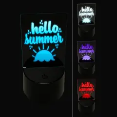 Hello Summer 3D Illusion LED Night Light Sign Nightstand Desk Lamp