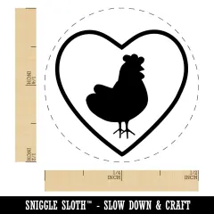Chicken in Heart Self-Inking Rubber Stamp for Stamping Crafting Planners Pink