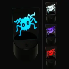 Fuzzy Cartoon Bug Spider 3D Illusion LED Night Light Sign Nightstand Desk Lamp