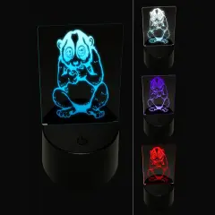 Slow Loris Eating Grapes 3D Illusion LED Night Light Sign Nightstand Desk Lamp