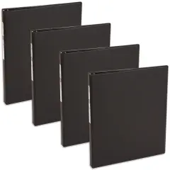Avery Economy 3 Ring Binder, 1/2 Inch Round Rings, 4 Black Binders (03201)