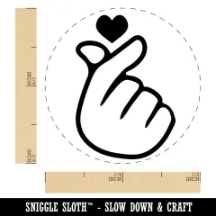 Heart Fingers Gesture of Love Self-Inking Rubber Stamp for Stamping Crafting Planners Pink