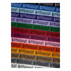 Music Staff with Notes Satin Ribbon for Bows Gift Wrapping - 1" - 3 Yards Silver Ribbon