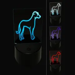 Speedy Lanky Greyhound Dog 3D Illusion LED Night Light Sign Nightstand Desk Lamp