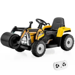 Kids Ride-On Road Roller with Manual and Parental Control Yellow