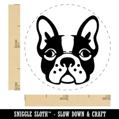 French Bulldog Face Self-Inking Rubber Stamp for Stamping Crafting Planners Fuchsia