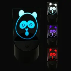 Surprised Panda Face Shocked 3D Illusion LED Night Light Sign Nightstand Desk Lamp