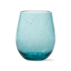 Bubble Glass Stemless Wine 14 ounce, Clear or Aqua