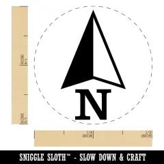 Compass Arrow Direction Due North Self-Inking Rubber Stamp for Stamping Crafting Planners Green