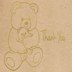 Great Papers! Teddy Bear with Gold Foil Thank You Note Card, 4.875" x 3.375" (folded), 50 cards/50 envelopes