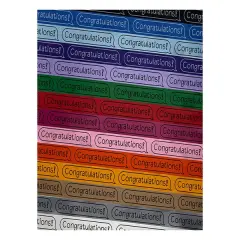 Congratulations Chat Bubble Satin Ribbon for Bows Gift Wrapping - 1" - 3 Yards Silver Ribbon