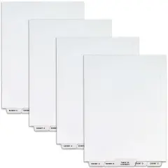 Avery Legal Exhibit Binder Dividers, Preprinted EXHIBIT A-Z and Table of Contents Bottom Tabs, Unpunched Letter Size, 1 Set Collated, 4 Sets per Pack (11376)