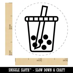 Boba Bubble Milk Tea Self-Inking Rubber Stamp for Stamping Crafting Planners Orange