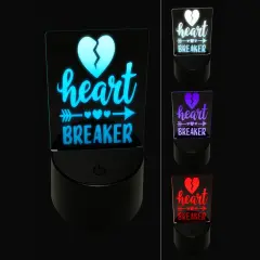 Heart Breaker LoveValentine's Day 3D Illusion LED Night Light Sign Nightstand Desk Lamp