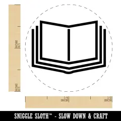 Open Book Reading Symbol Self-Inking Rubber Stamp for Stamping Crafting Planners Dry Pad (No Ink)