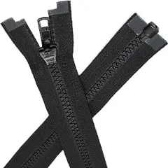 YKK 23" Ski & Sport Vislon Zipper 5 Molded Plastic ~ Separating - Black (1 Zipper/Pack) Made in USA