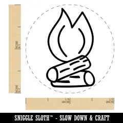 Camp Fire Doodle Self-Inking Rubber Stamp for Stamping Crafting Planners Purple