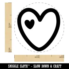 Heart in Heart Love Self-Inking Rubber Stamp Ink Stamper for Stamping Crafting Planners Dry Pad