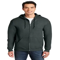 Gildan&reg; Heavy Blend Long Sleeve Full-Zip Hooded Sweatshirt Dark heather grey