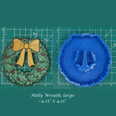 Holly Christmas Wreath Silicone Freshie Mold