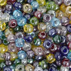 John Bead 2/0 Czech Glass Transparent Seed Beads, 500g Multi Luster