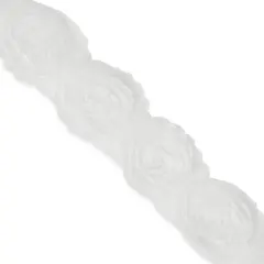 5 Yards of Rosalinda 1 1/2" Circular Floral Trim | 5 yard cut White