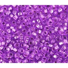John Bead 6/0 Silver Lined Czech Glass Seed Beads, 500g Dyed Mauve