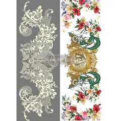 Redesign With Prima Decor Transfers - Cece Mermaid Lace - total sheet size 24"x 35" , cut into 2 sheets 655350657123